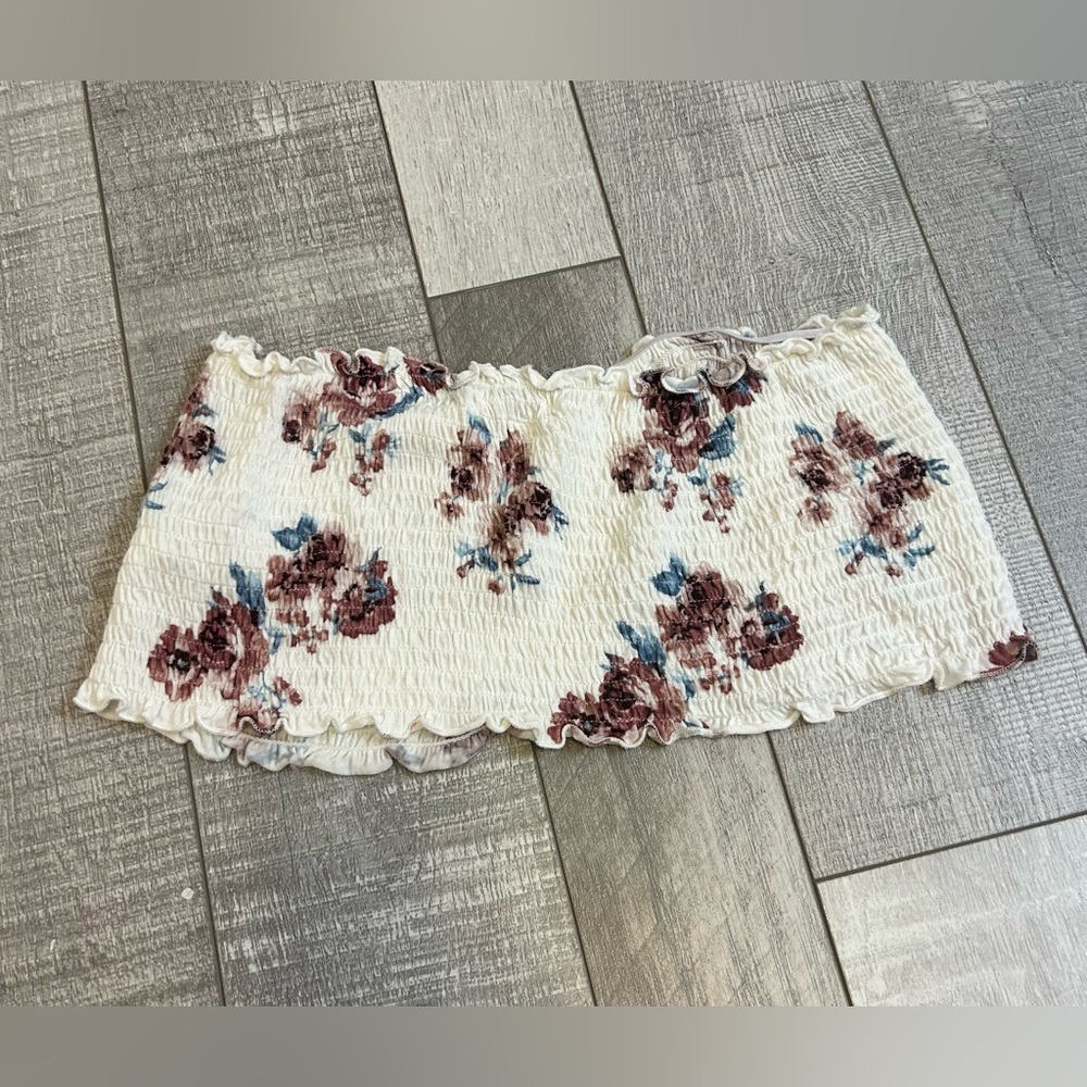Floral White Tube/Crop Top